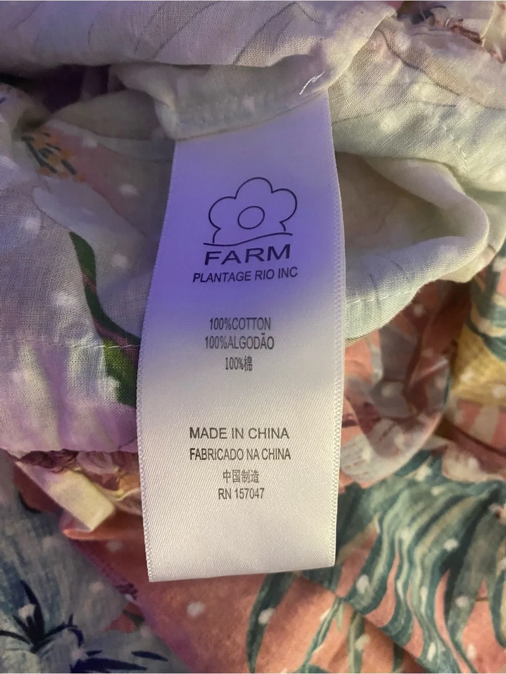 Farm Rio Tropical Floral Mini Dress XS | Resort Sleeveless Ruffle Hem Dress - Picture 10 of 10